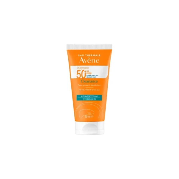 Avène Cleanance Solaire SPF 50+ pour Peaux Grasses.