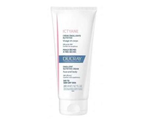 Ducray Crème Émolliente Nutritive Ictyane - Crème nourrissante pour peaux sèches